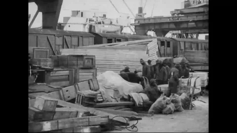 Section of dock where material is sorted - 1918 Stock Footage 98950456