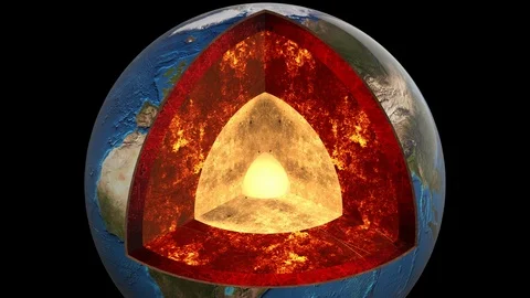 Section of the earth - realistic interior - the center arrives Vidéo 85736346