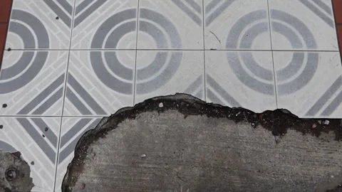 Section of flooring with a mix of tile i Stock Footage 310868855