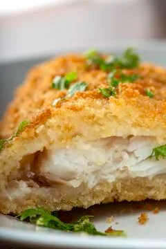 Section of fried fish Stock Photos