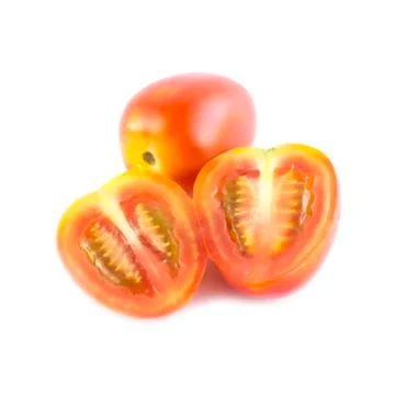 Section half sliced red tomatoes Stock Photos