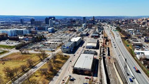 A Section of Highway - Highway Construction - Syracuse, NY Foto stock