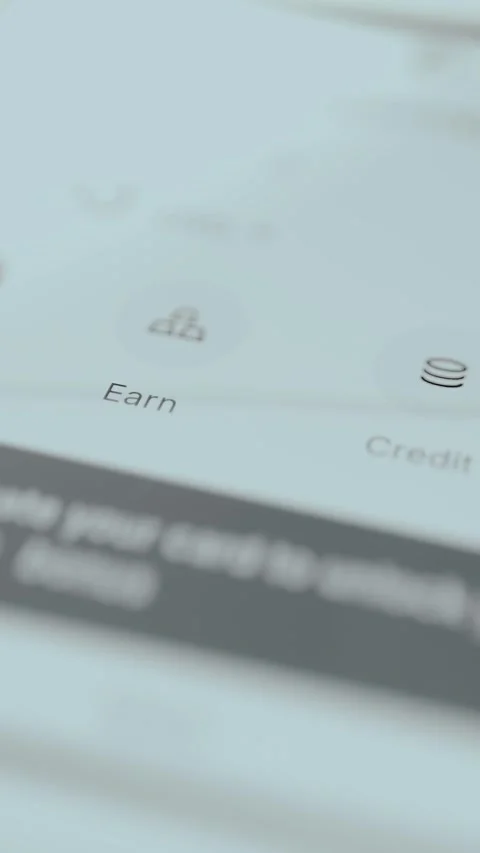 Section labeled Earn within the financial application interface Stock Footage 329749327