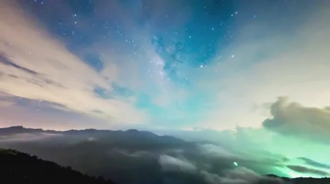 A section from the Milky Way and the Andromeda Galaxy Stock Footage 65305772