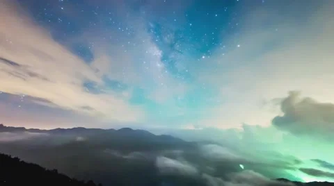 A section from the Milky Way and the Andromeda Galaxy Stock-Footage 65305839
