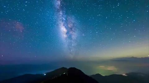 A section from the Milky Way and the Andromeda Galaxy Video stock 65512902