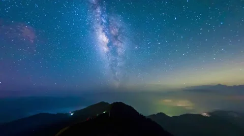 A section from the Milky Way and the Andromeda Galaxy Stock-Footage 65513017