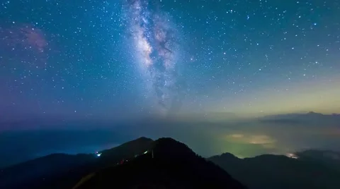 A section from the Milky Way and the Andromeda Galaxy Stock Footage 65513022