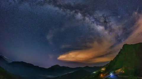 A section from the Milky Way and the Andromeda Galaxy Video stock 202822875