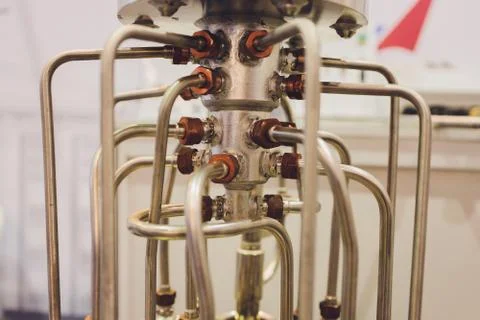 Section model of a historic jet engine. 스톡 사진