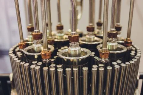 Section model of a historic jet engine. Foto stock