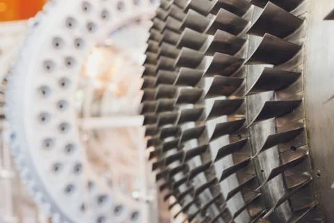Section model of a historic jet engine. Foto stock