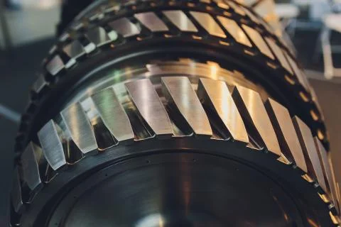 Section model of a historic jet engine. Foto stock