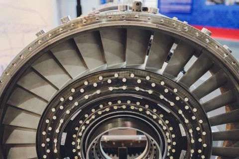 Section model of a historic jet engine. 스톡 사진