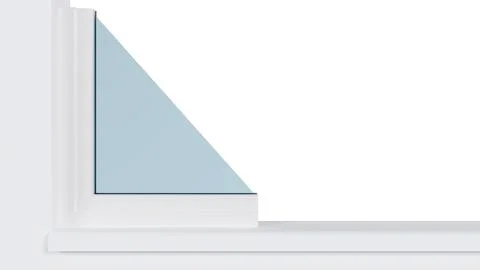Section of a plastic window with double glazing in a section for advertisin.. Stock Illustration