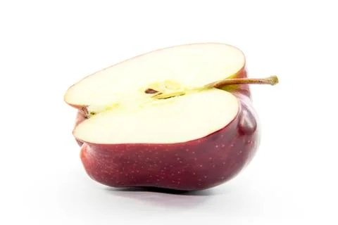 Section red apple half sliced Stock Photos