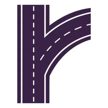 Section, road, fork, turn, marking, top view, urban infrastructure. Illustrazione stock