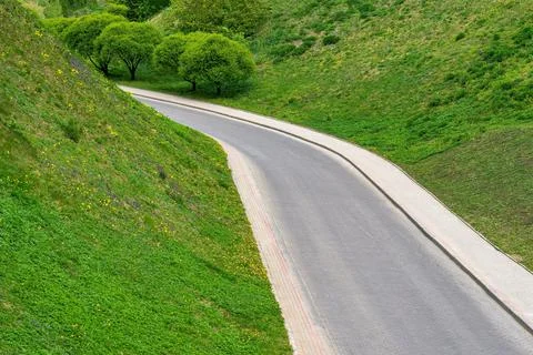 Section of the road with a hard coating Foto stock