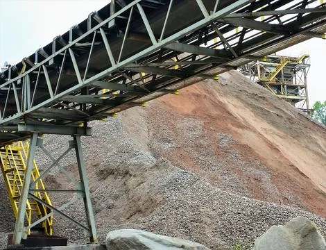 Section Of A Rock Quarry Conveyor Structure Stock Photos