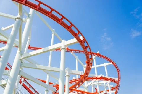 Section of rollercoaster rail Stock Photos