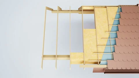 Section of roof structure. 60 fps animation. 動画素材 107625349