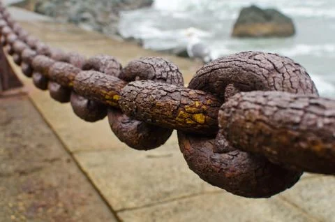 A section of rusty chain Stock Photos