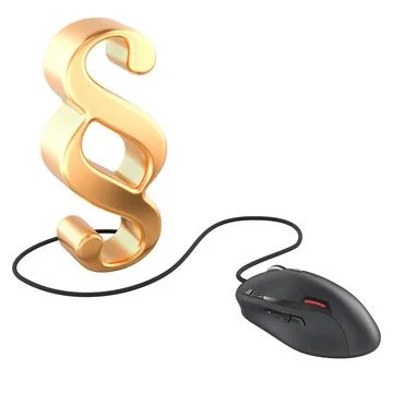 Section symbol with computer mouse, 3D rendering Illustrazione stock
