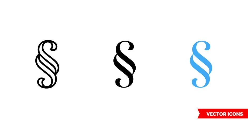 Section symbol icon of 3 types color, black and white, outline. Isolated vect Stock Illustration