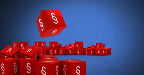 Section symbol icons cubes with blue background Illustrazione stock