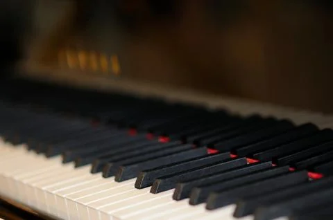 A Section View of a Piano Keyboard Stock Photos