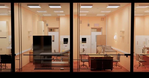 Section view visualization of the interior room space of building 库存影片 117438041