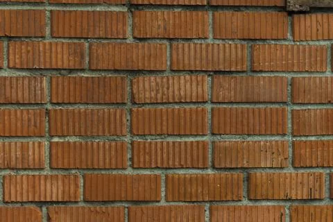 Section of the wall with the old masonry of red brick Stock Photos