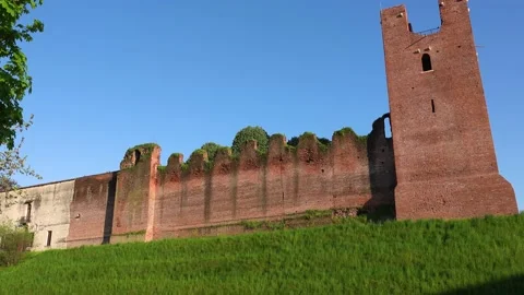 Section of walls in Castle of Castelfranco Veneto, comune of Veneto, northern Stock Footage 143476705