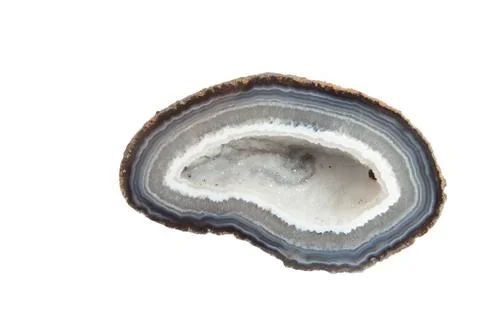 Section of a white and blue geode Stock Photos