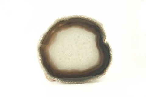 Section of a white and brown geode Stock Photos