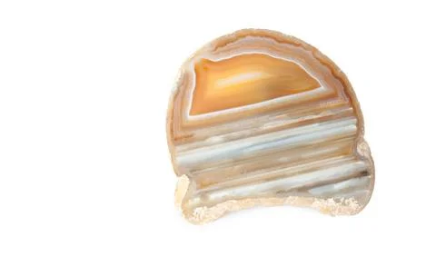 Section of a white and orange geode Fotos Stock