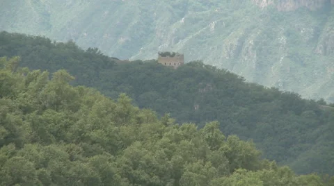 Section of Wild Wall of Great Wall of China Stock Footage 58606992