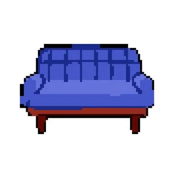 Sectional couch leather pixel art vector illustration Illustrazione stock