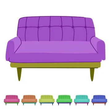 Sectional couch leather vector cartoon graphic Ilustración de archivo