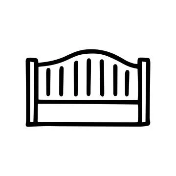 Sectional fence black line vector doodle simple icon Stock Illustration