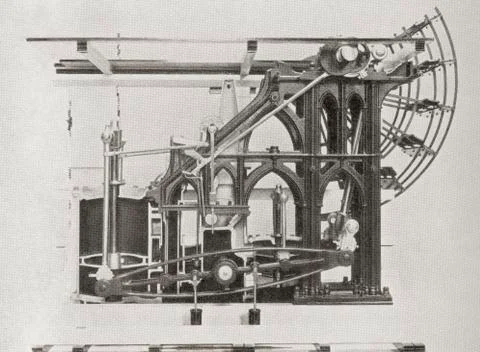 Sectional View Of A Side-Lever Engine. From The Romance Of The Merchant Ship 写真素材