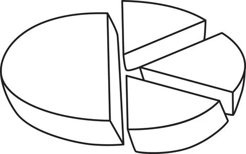 Sectioned Pie Chart Data Illustration Stock Illustration