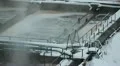 Sections of aeration tanks in water treatment plant HD Footage