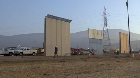 Sections of the Border Wall being Constructed* Video stock 115130052