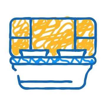 Sections lunchbox icon doodle illustration Illustration
