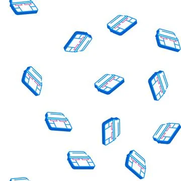 Sections lunchbox isometric icon seamless pattern color Stock Illustration