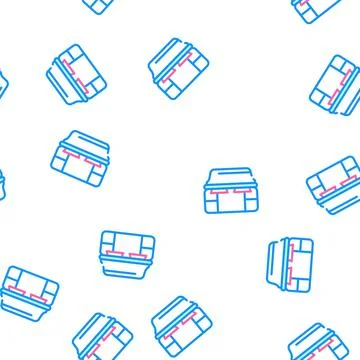 Sections lunchbox vector seamless pattern color Stock Illustration