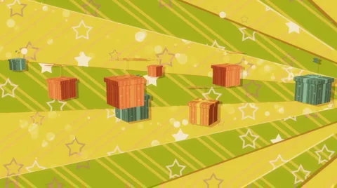 Sector and Flying Colorful Boxes  Stock Footage 1035563