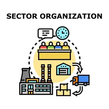 Sector organization business process workflow management イラスト素材