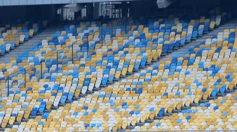 Sector of the stadium, Multicolored sector in the stadium Stock Footage 56870465